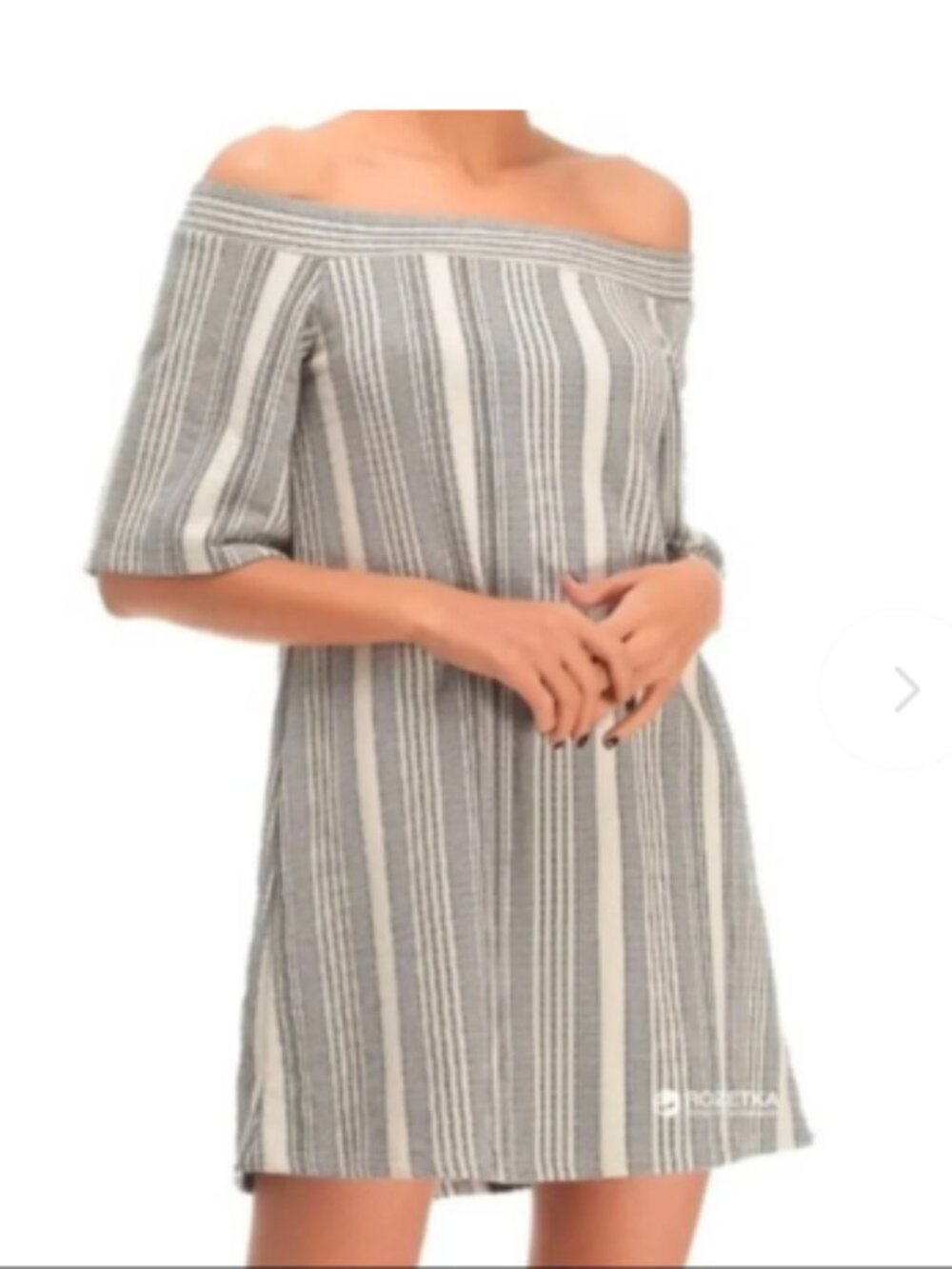 Zara Striped Off The Shoulder Dress, size M
